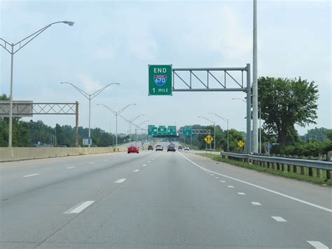 Ohio Interstate 670 Eastbound Cross Country Roads