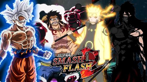 Goku Vs Luffy Vs Naruto Vs Ichigo Super Smash Flash 2 Español Youtube