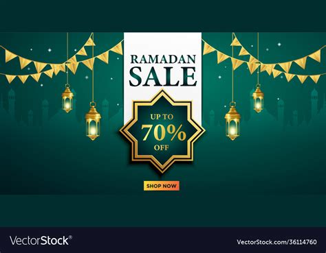 Ramadan Sale Web Header And Banner Design Vector Image