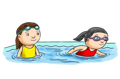 16 Gambar Kartun Orang Sedang Berenang Miki Kartun