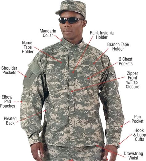 Acu Digital Camouflage Military Bdu Cargo Rip Stop Fatigue Acu Uniform