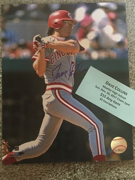 Lot Detail Dave Collins Reds Moeller Signed 8x10 Photo With Show Ticket