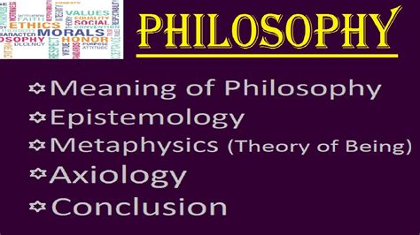 Branches Of Philosophy Epistemology Metaphysics Axiology Ugcnet