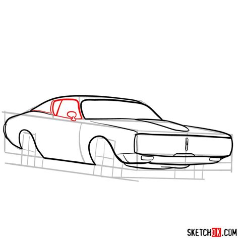 How To Draw Dodge Charger Rt L69 1971 Sketchok Easy Drawing Guides