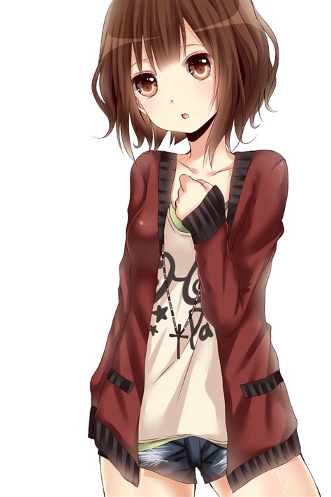 Anime outfits cute outfits anime hairstyles fashion sketches oc character design angel animation deviantart. short brown hair brown eyes cute anime girl | We Heart It ...