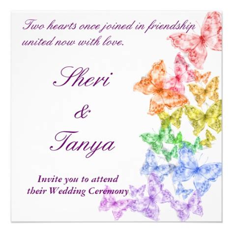 Personalized Rainbow Wedding Invitations