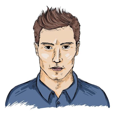 Premium Vector Vector Single Sketch Male Face Men Hairstyle