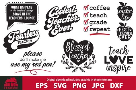 Teacher Quote Svg Bundle Funny Teaching Svg Cutting Files