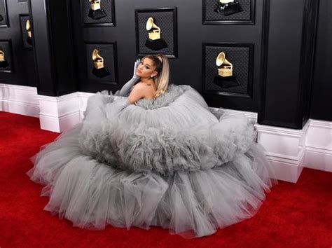 Ariana grande put a twist on her classic ponytail for the 2020 grammy awards. Ariana Grande Wears Cinderella Dress to 2020 Grammy Awards