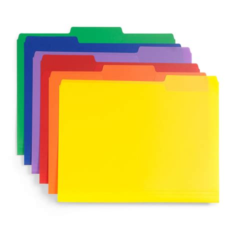 Blue Summit Supplies Plastic File Folders Letter 13 Tab Assorted C