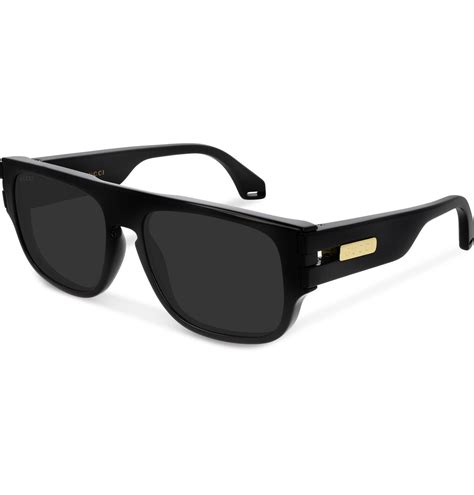 gucci square frame acetate sunglasses in black for men lyst