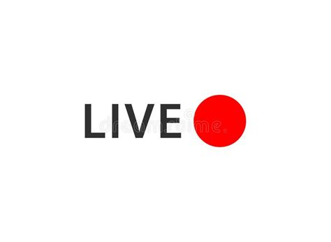 Live Streaming Flat Vector Illustration Icon Symbol With Red Button