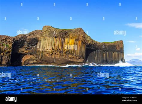 Fingals Cave At Staffa Island With Sea Waves In Scotland Stock Photo