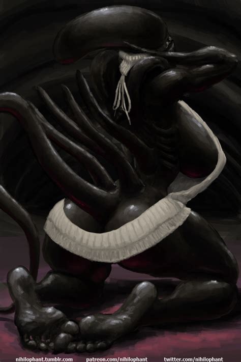 rule 34 alien alien franchise female female xenomorph feral only monochrome nihilophant solo