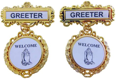 Greeter Badge Welcome Pin Christian Church Service Accessory Etsy