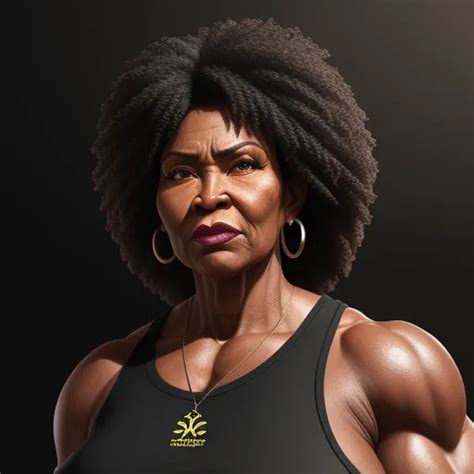 Ai Photo Gilf Ebony Woman Huge Muscle