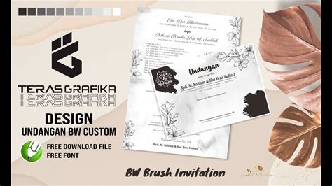 Design Undangan Pernikahan Bw Brush Invitation Tutorial Coreldraw