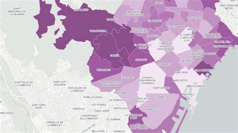 Mapadistribución De La Población De Barcelona Por Barrios Y Edad