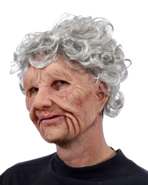 Old Woman Supersoft Old Lady Latex Face Mask With Mouth Movement