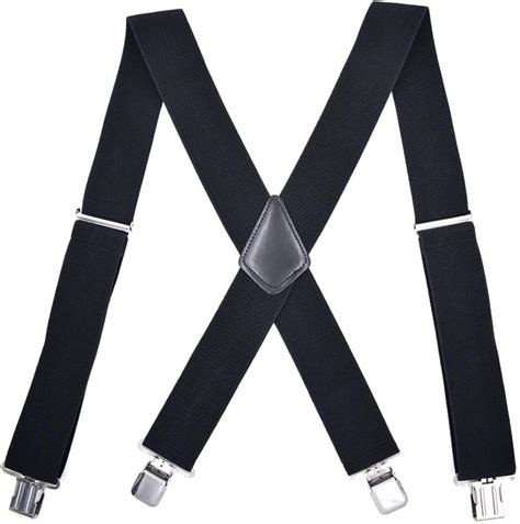 Buy Wide Suspenders For Men Pu Leather Matched Adjustable Solid Color