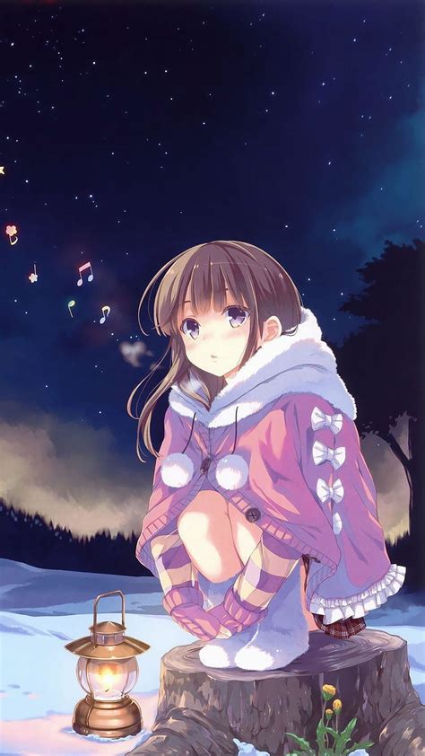Animiertes Android Anime Girl Mädchen Im Winter Cute Anime For Mobile