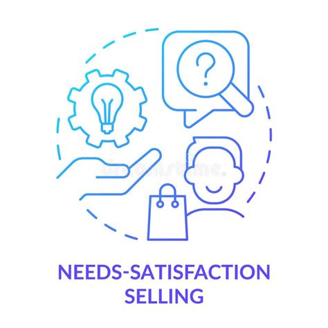 Needs Satisfaction Selling Blue Gradient Concept Icon Stock Vector