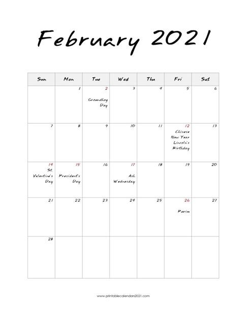 Free printable february 2021 calendar templates with american holidays in pdf, jpg formats. 65+ Free February 2021 Calendar Printable with Holidays ...