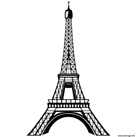 Coloriage Tour Eiffel Officiel Paris Dessin Tour Eiffel à Imprimer