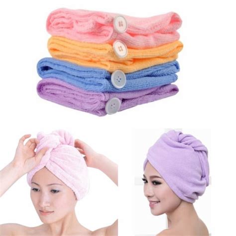 Quick Dry Twist Hair Turban Towel Microfiber Hair Wraps Bath Towel
