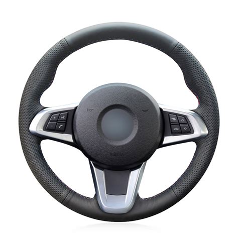 Loncky Auto Custom Fit Oem Black Genuine Leather Car Steering Wheel