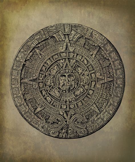 Mayan Calendar Painting Print On Wrapped Canvas