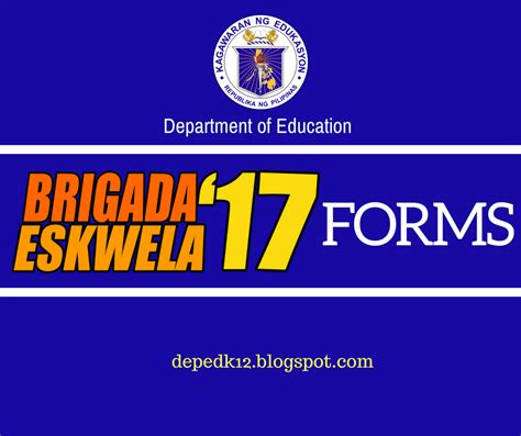 Brigada Eskwela 2017 Forms Deped K 12