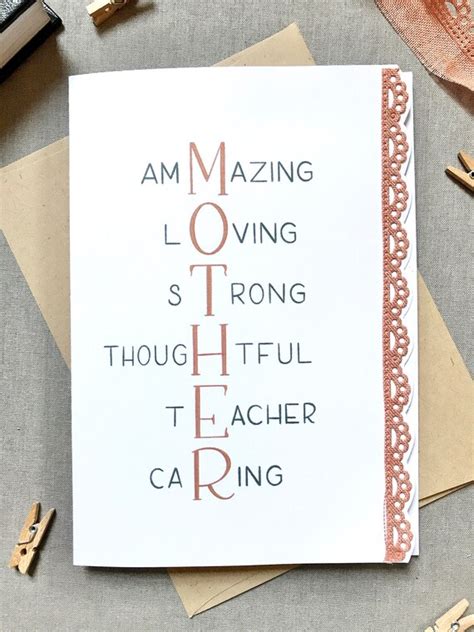 Mothers Day Acronym Card Etsy