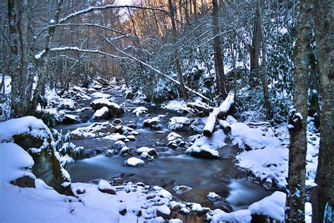 Blue Ridge Mountain Stream With Snow Photograph By Ryan Phillips