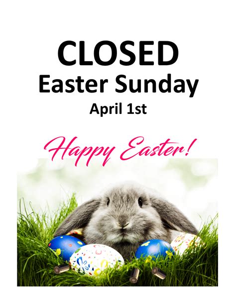 Printable Closed For Easter Sign Printable World Holiday