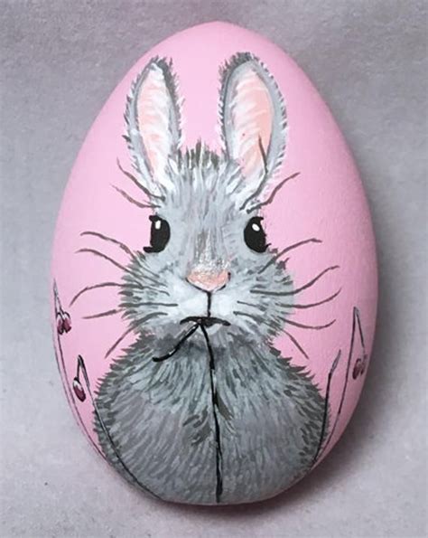 Easter Egg Hand Painted Bunny Etsy Easter Paintings Easter Egg
