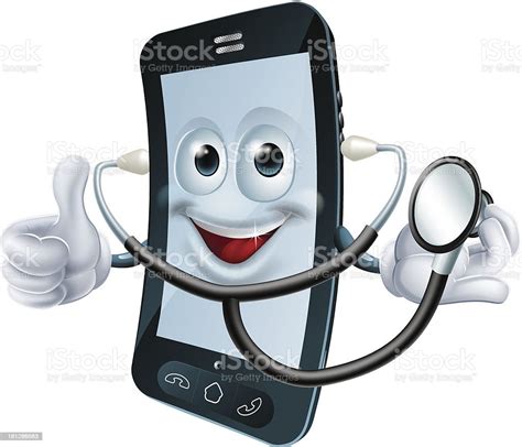 Cartoon Of A Cell Phone Doctor Stock Illustration Download Image Now