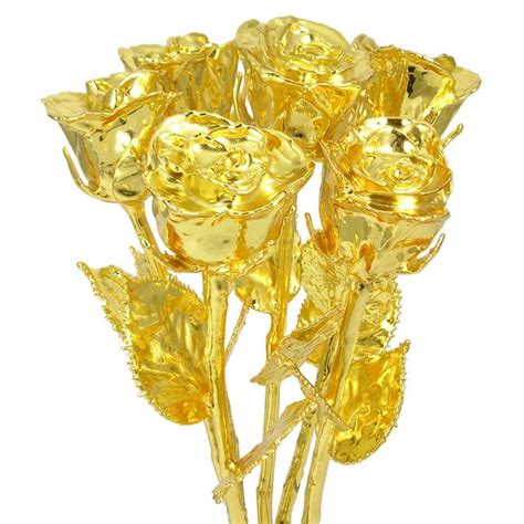 14 24k Gold Dipped Roses 6 Rose Bouquet Love Is A Rose