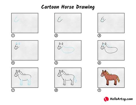 Cartoon Horse Drawing Helloartsy