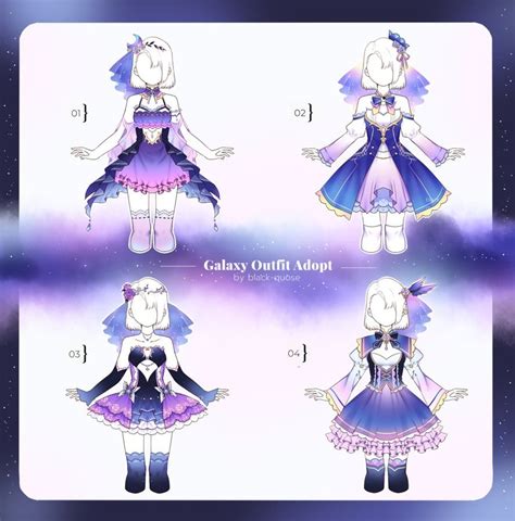 Open Galaxy Outfit Adopts Set Price By Black Quose キャラクターデザイン