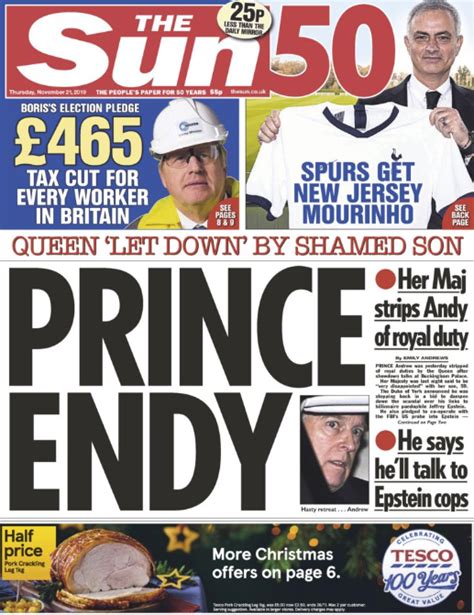 Outcast How The Newspapers Covered Prince Andrews Suspension Of