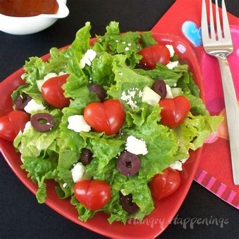 Valentines Day Salad Topped With Tomato Hearts Hungry Happenings