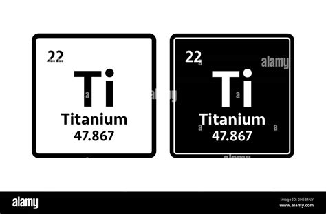 Titanium Symbol Chemical Element Of The Periodic Table Vector Stock