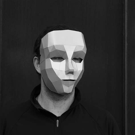Polygon Boy Papercraft Mask Template Etsy Mask Mask Template