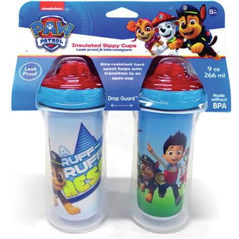 Paw Patrol Insulated 266ml Sippy Cup 2 Pack Big W