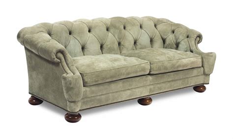 A Green Suede Button Tufted Sofa Late 20th Century Christies
