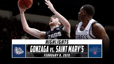No 2 Gonzaga Vs Saint Marys Basketball Highlights 2019 20