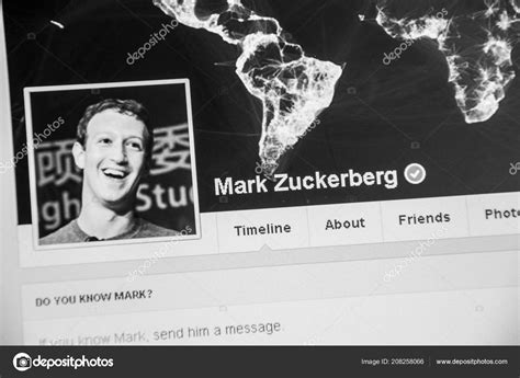 Mark Zuckerberg Facebook Page Stock Editorial Photo © Zoomstockpl