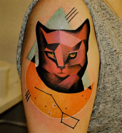 Stunning Geometric Cat Tattoo Tattoomagz › Tattoo Designs Ink