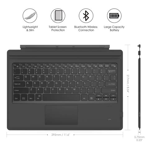 For Microsoft Surface Pro 6pro 2017 Type Cover Slim Wireless Keyboard